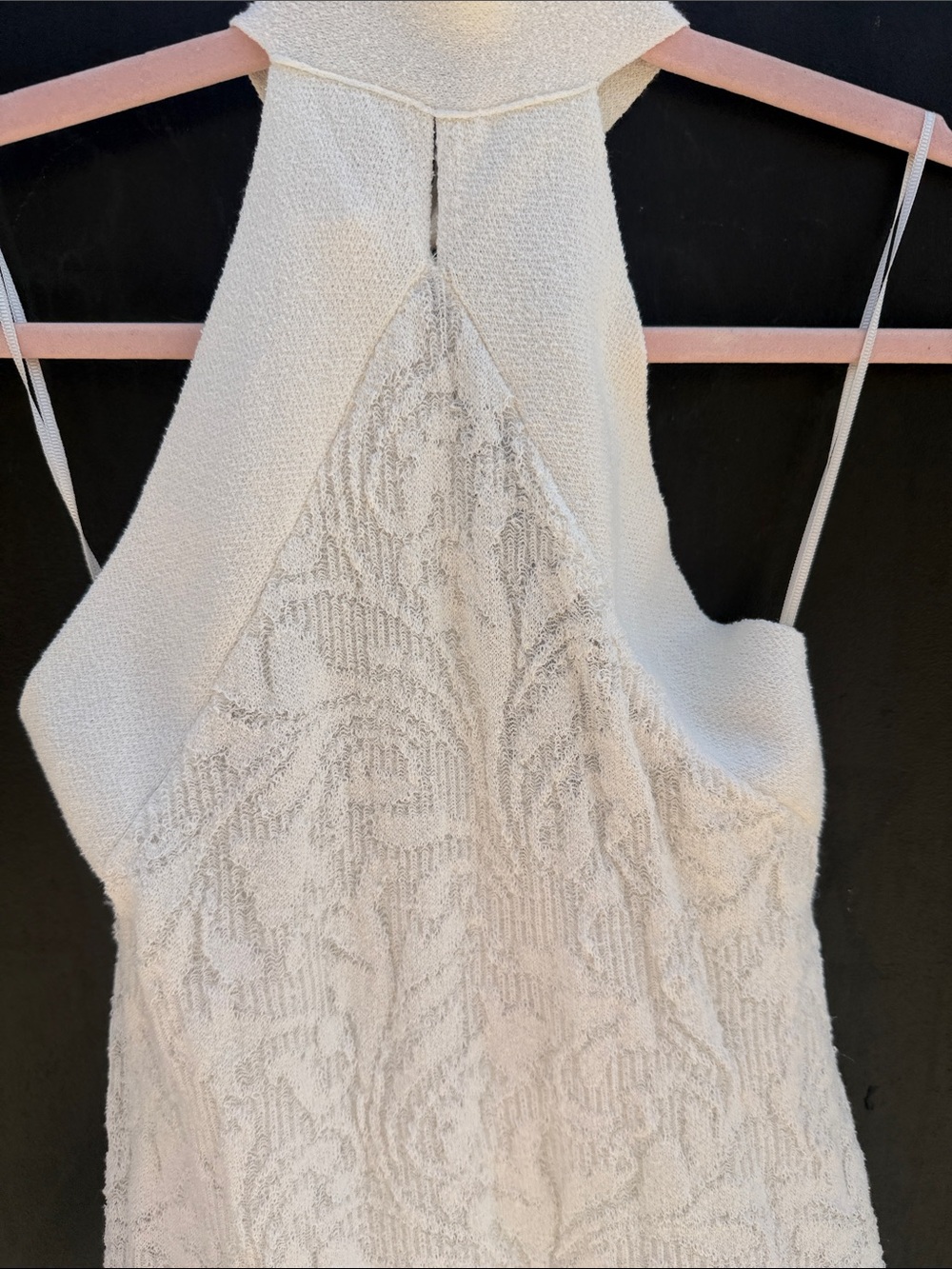 Zara Ivory Halter-Style Textured Maxi Dress PoIntelle open knit - Picture 5 of 6